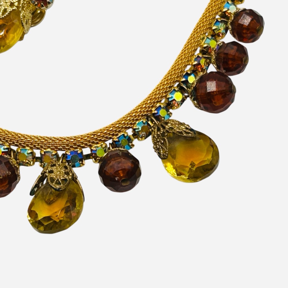 Vintage Verified Juliana Mesh  Topaz Teardrop Necklace Earring Set - Picture 4 of 9